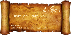 Lukács Zsóka névjegykártya