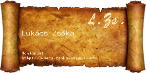 Lukács Zsóka névjegykártya